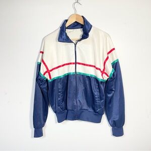 Vintage Profile Mens Retro Tennis Style 80s Style Zip-up‎ Track Jacket Blokecore